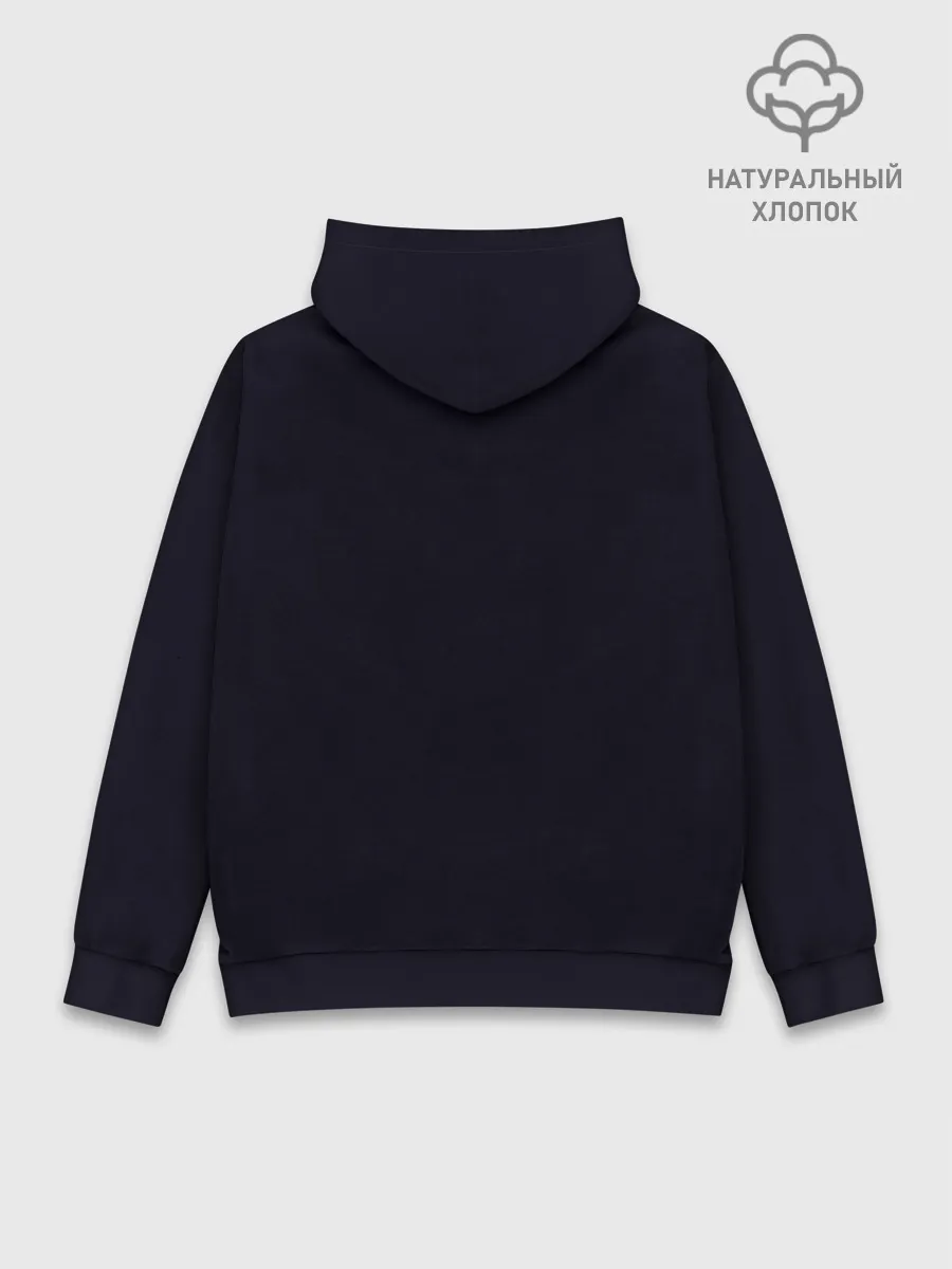 Худи мужской база хлопок / Неоновая ястребиная сова