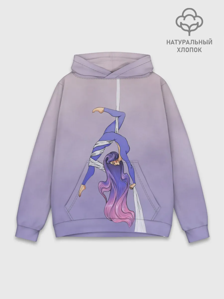 Худи мужской база хлопок / Гимнастка на полотне