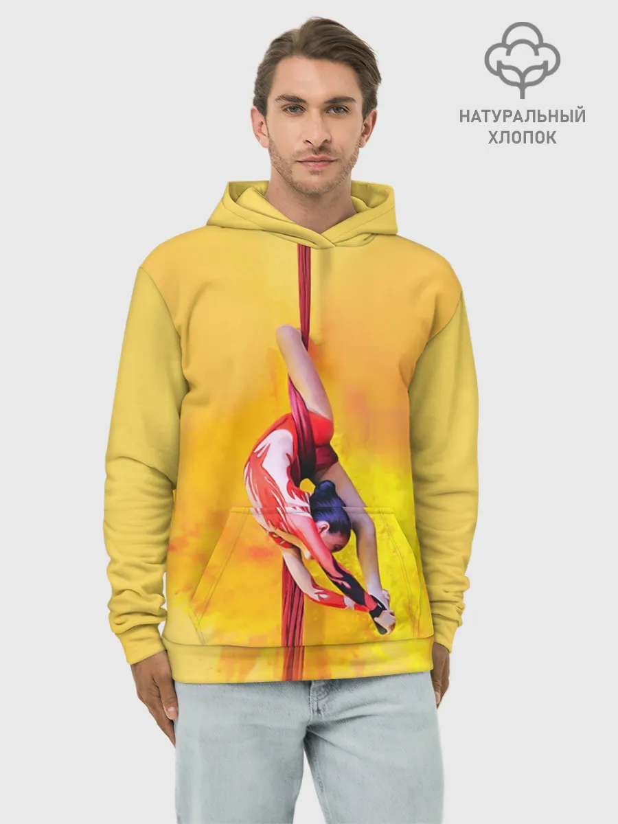 Худи мужской база хлопок / Гимнастика на полотнах