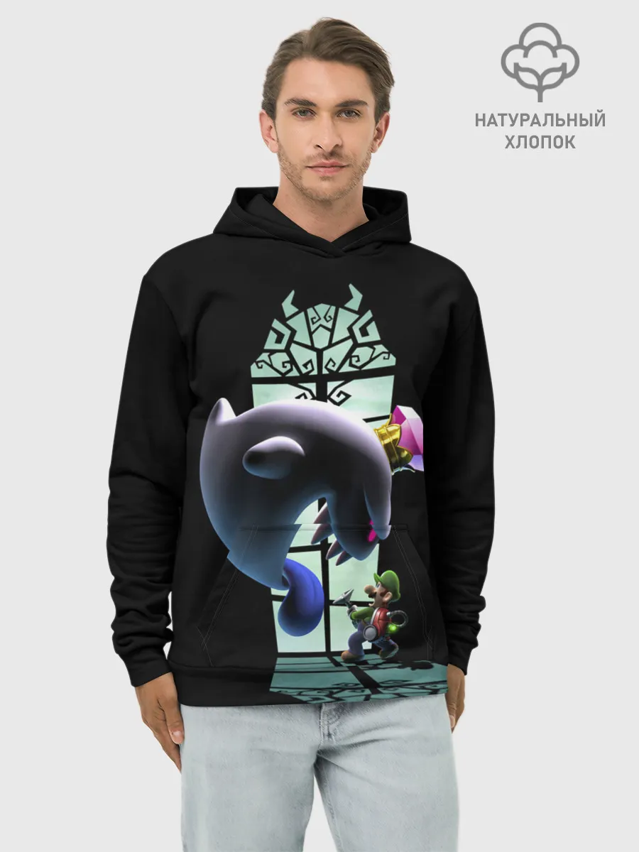 Худи мужской база хлопок / Luigis Mansion