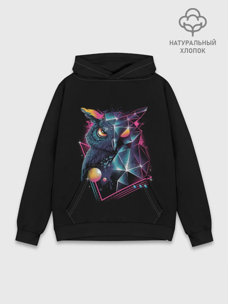 Худи мужской база хлопок / Neon net-owl