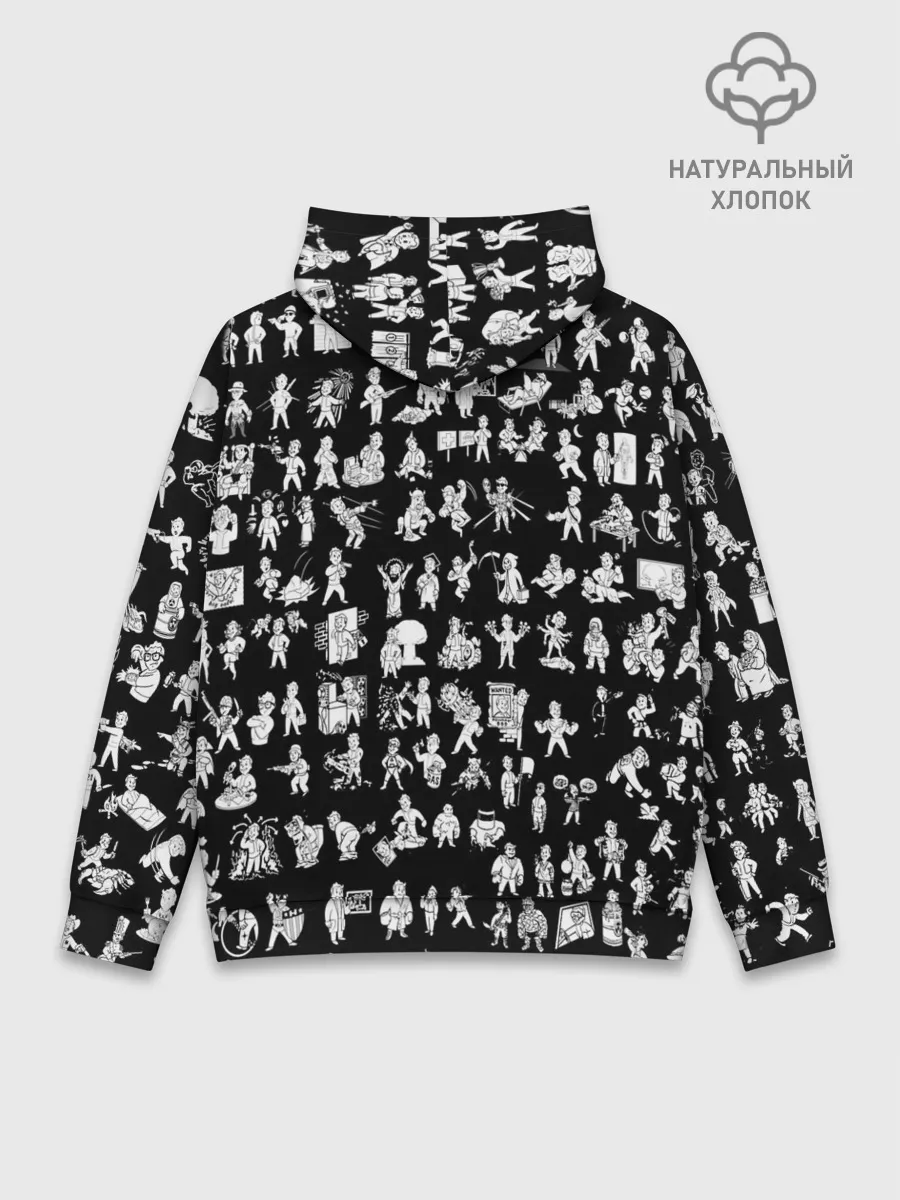 Худи мужской база хлопок / FALLOUT BLACK