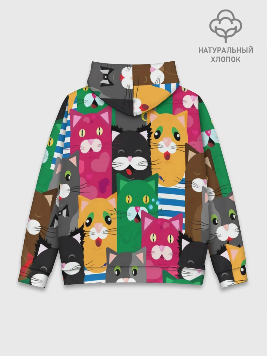 Худи мужской база хлопок / Голодные котики.