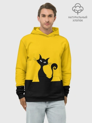 Худи мужской база хлопок / Гордый кот.
