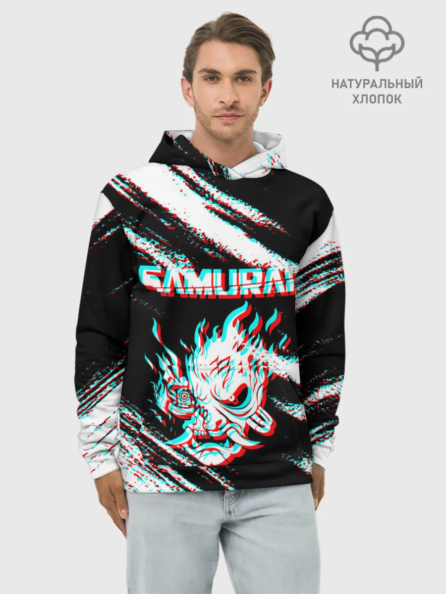 Худи мужской база хлопок / Samurai | Glitch.