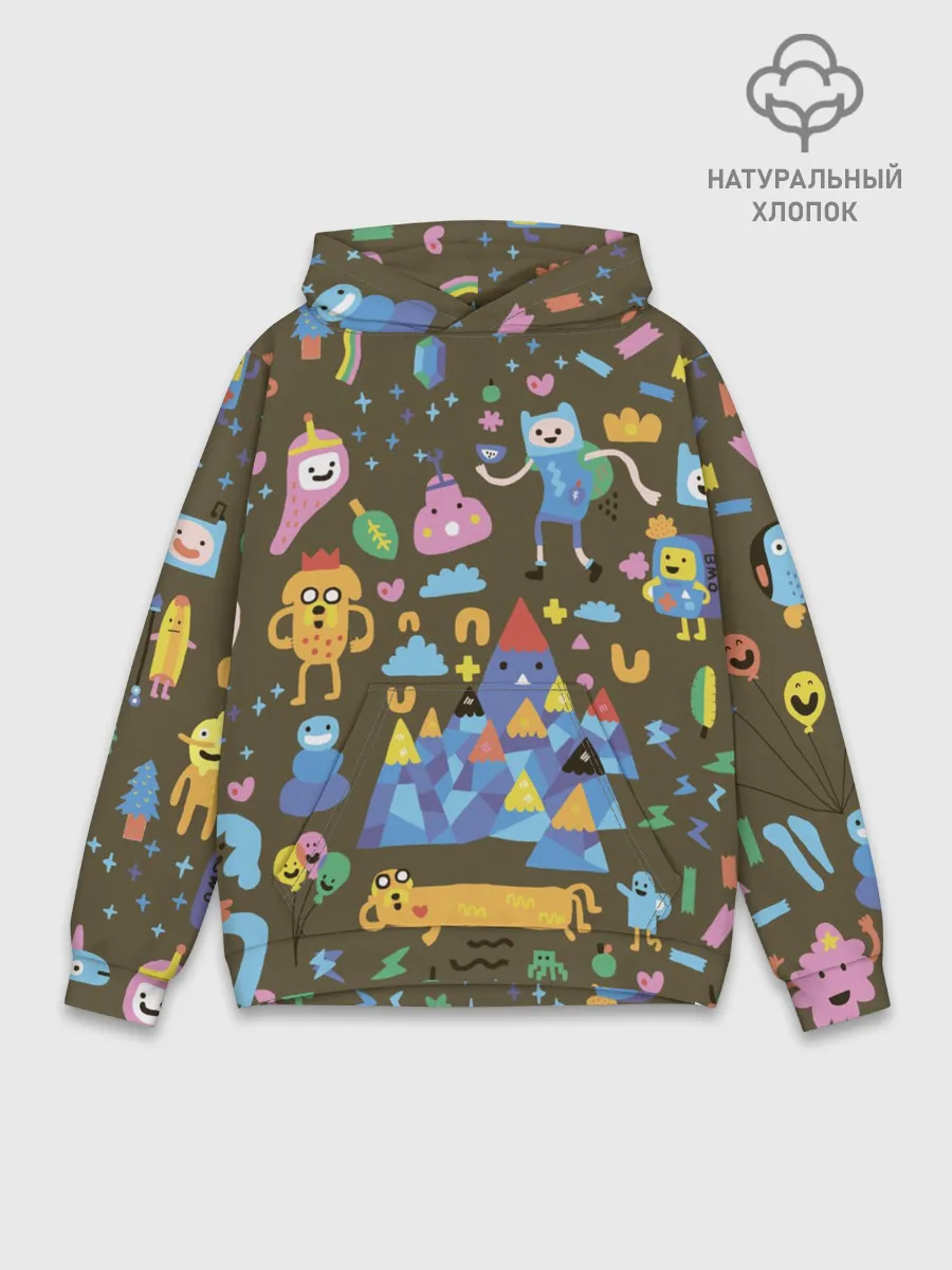 Худи мужской база хлопок / Время приключений Зима