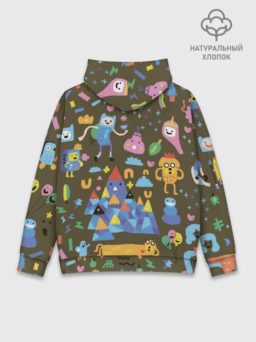 Худи мужской база хлопок / Время приключений Зима