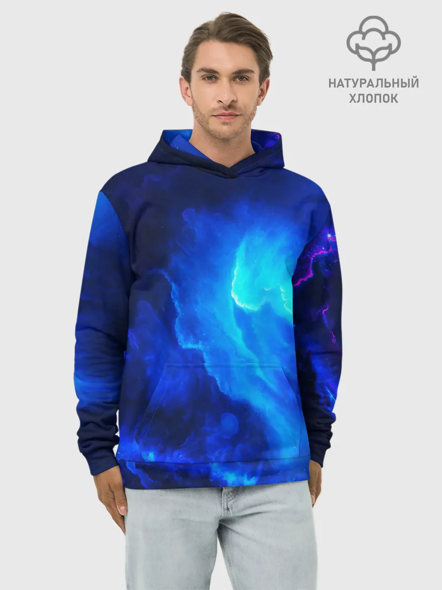 Худи мужской база хлопок / СИНИЙ КОСМОС