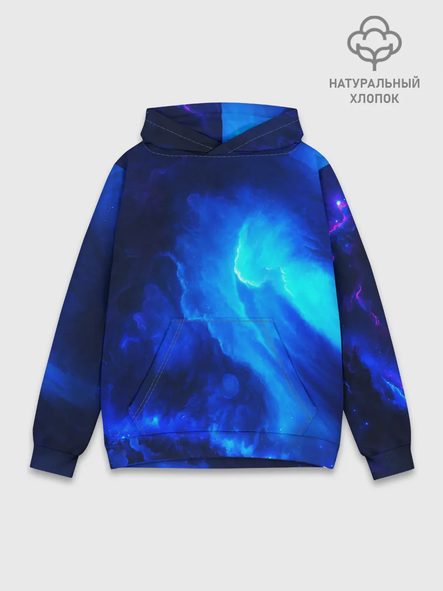 Худи мужской база хлопок / СИНИЙ КОСМОС