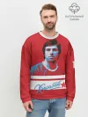 Мужской свитшот база хлопок / Kharlamov_Red_17
