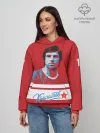 Худи женский база хлопок / Kharlamov_Red_17