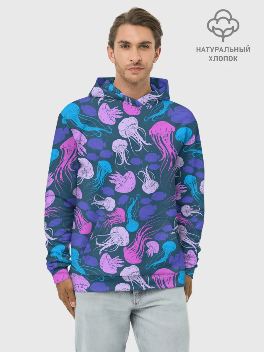 Худи мужской база хлопок / Медузы