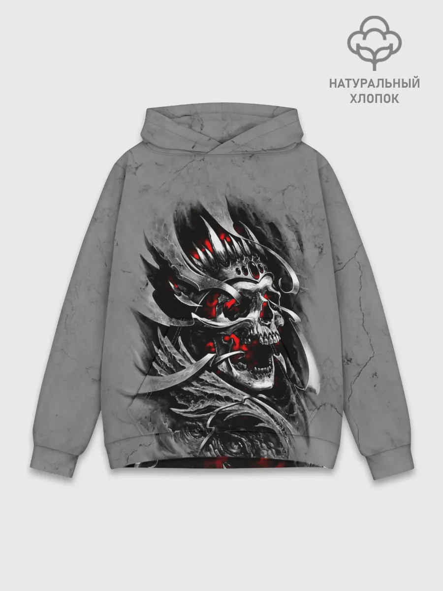Худи мужской база хлопок / Skull through metal