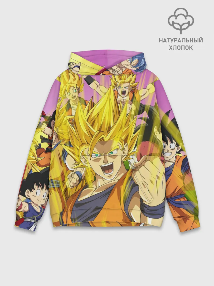 Худи мужской база хлопок / Все герои Драгонболл