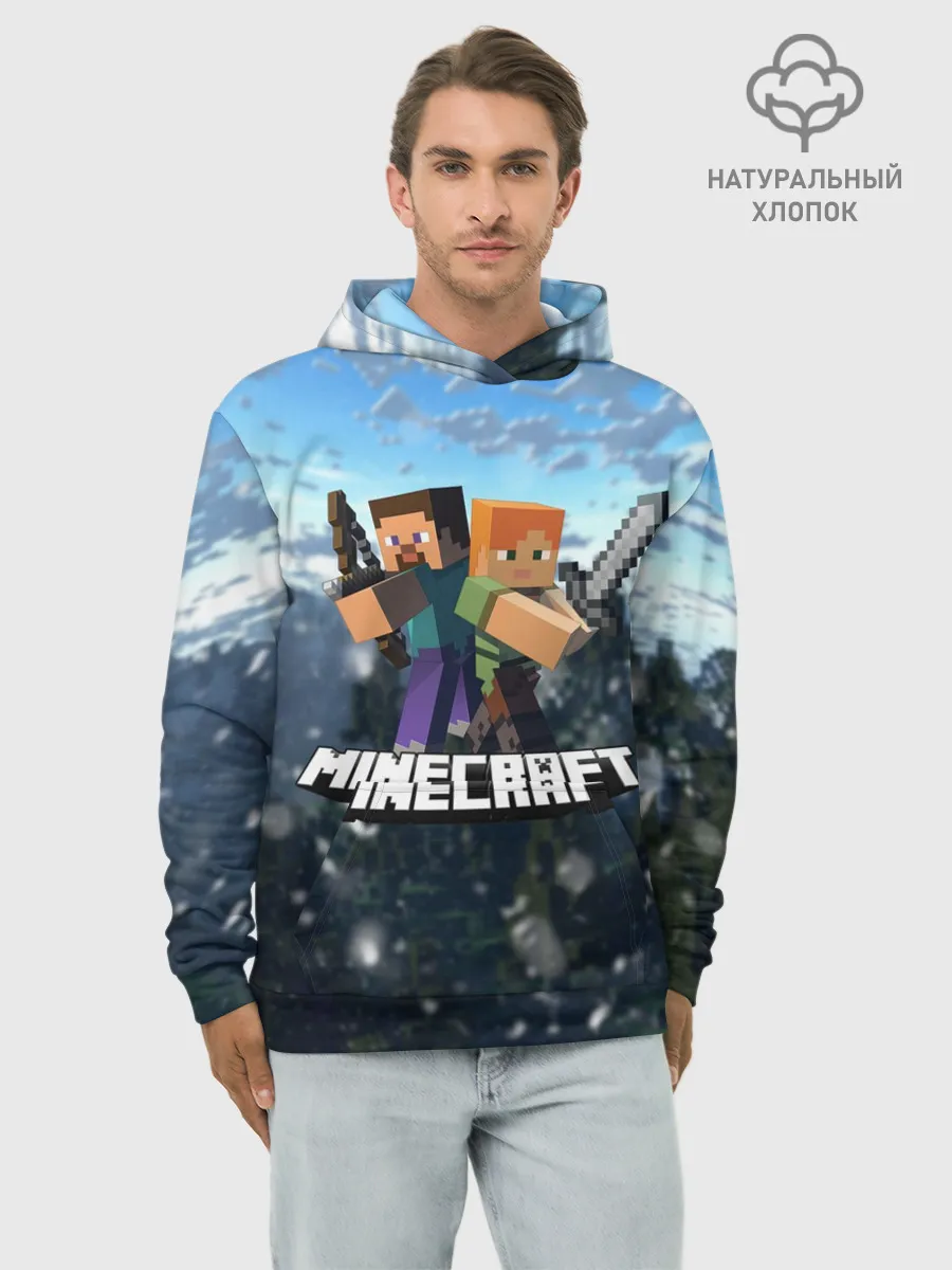 Худи мужской база хлопок / Minecraft / Майнкрафт