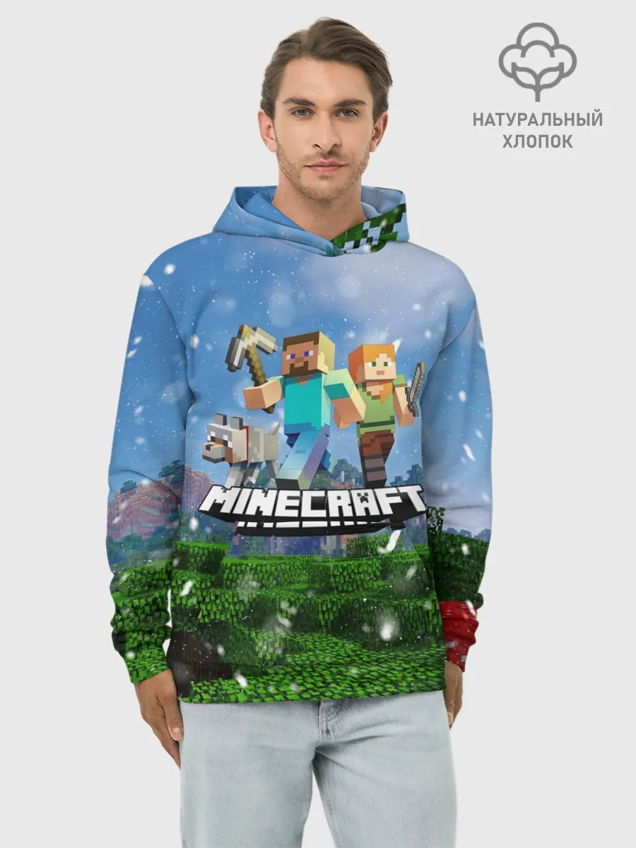 Худи мужской база хлопок / Minecraft / Майнкрафт