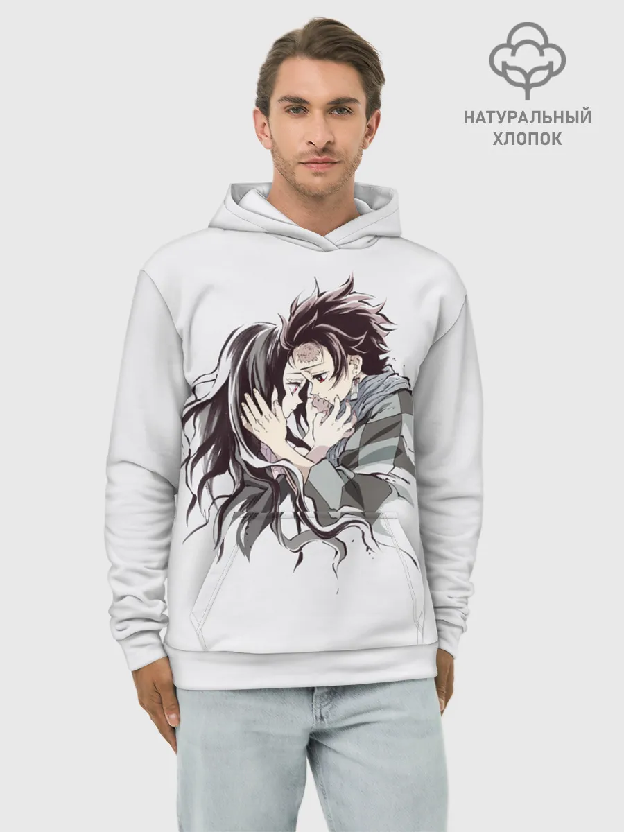 Худи мужской база хлопок / Kimetsu no Yaiba поцелуйчики