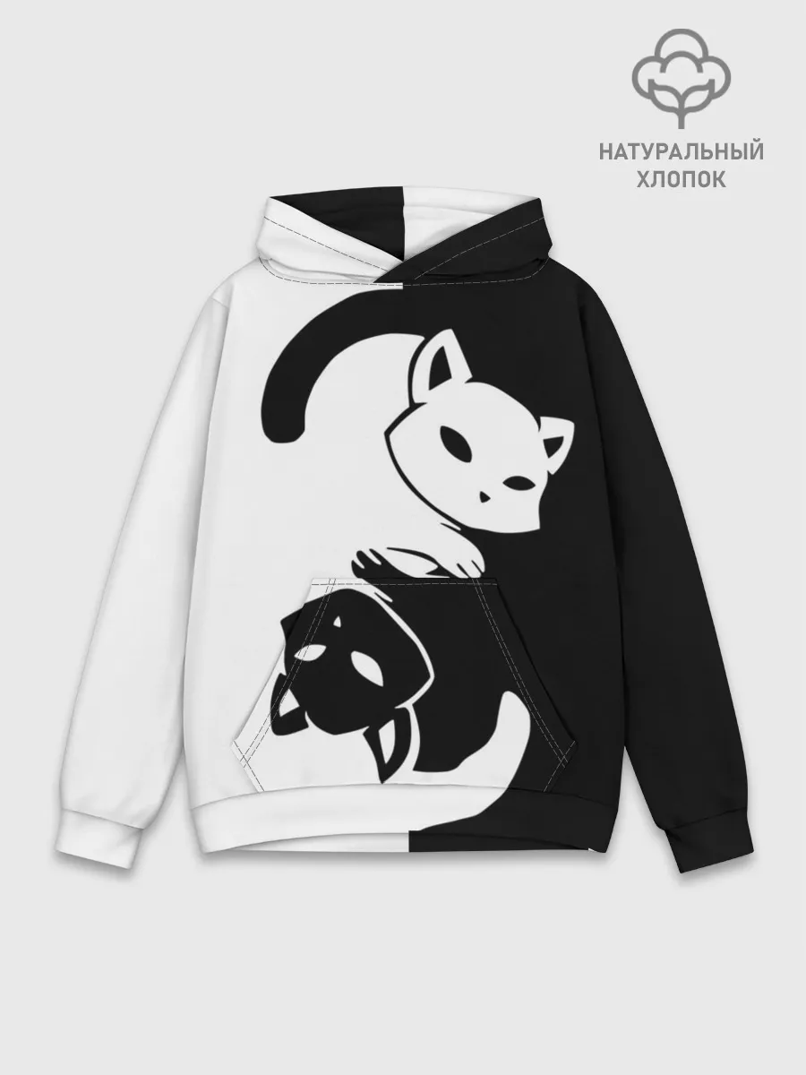 Худи мужской база хлопок / ДВА КОТА КУВЫРКАЮТСЯ.