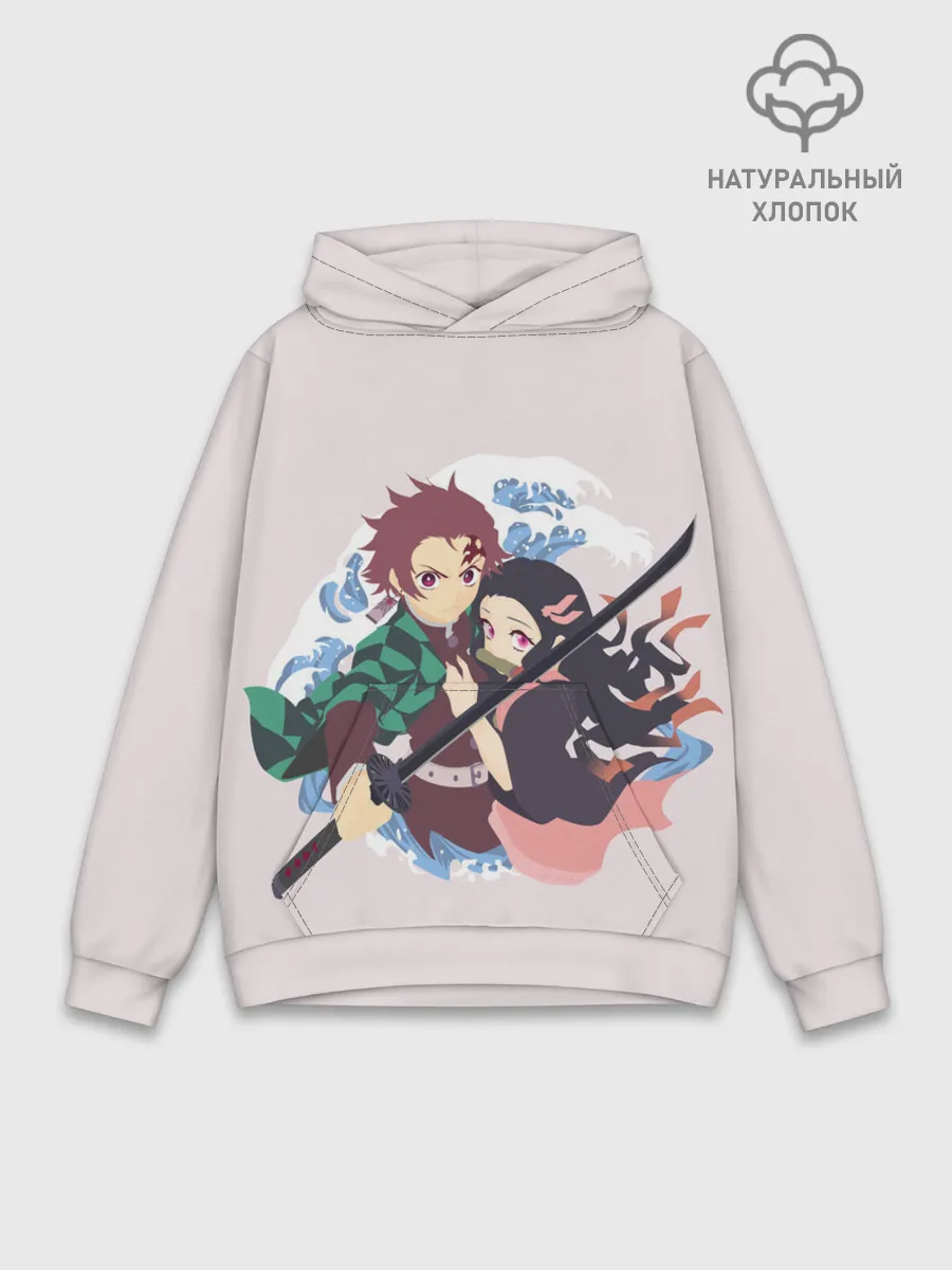 Худи мужской база хлопок / Tanjirou & Nezuko