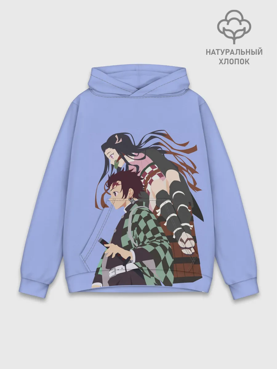 Худи мужской база хлопок / Tanjirou & Nezuko