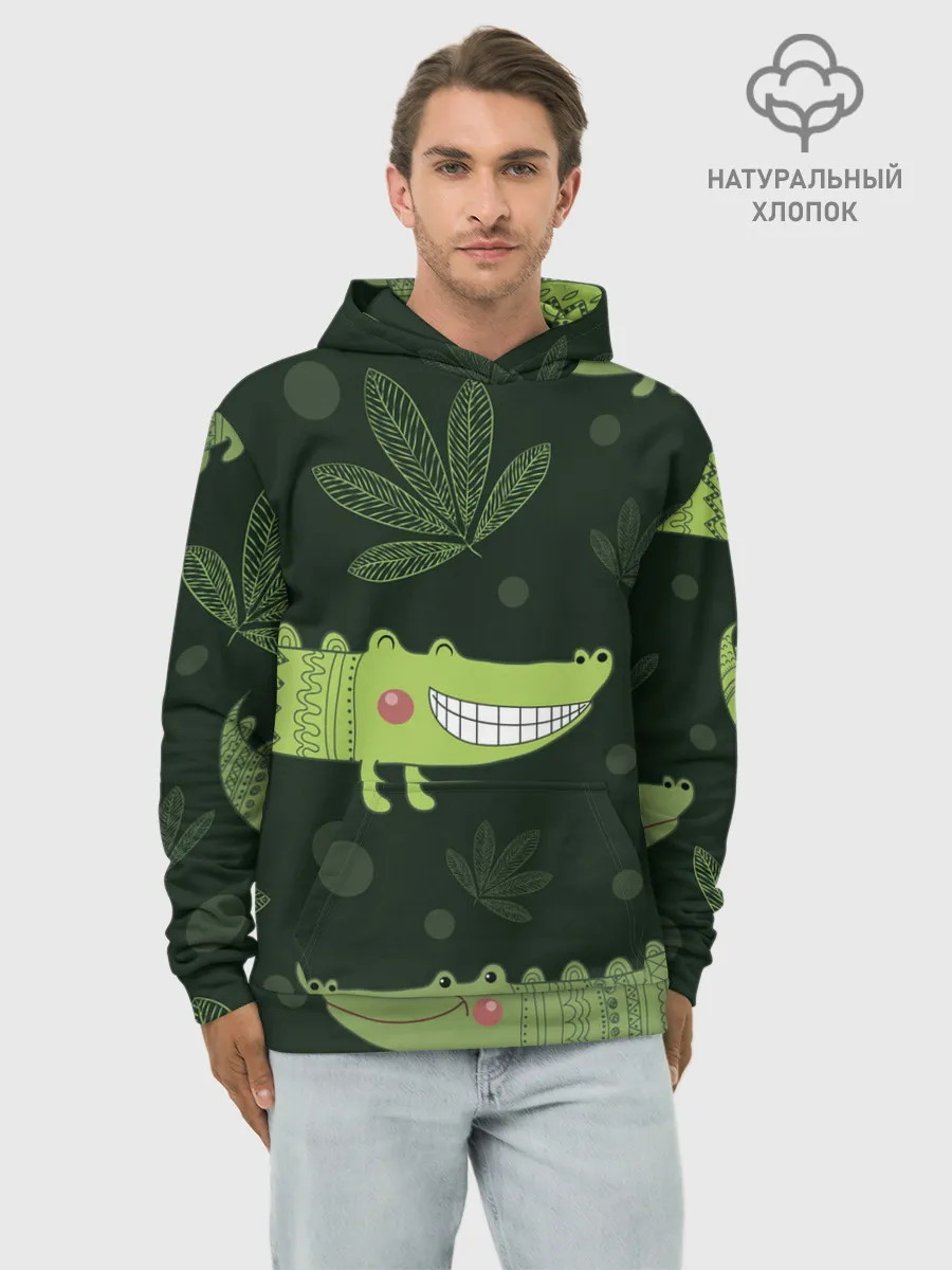 Худи мужской база хлопок / Милый крокодил