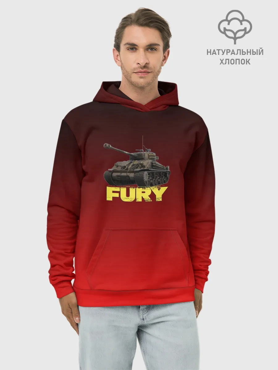 Худи мужской база хлопок / Танк ЯРОСТЬ