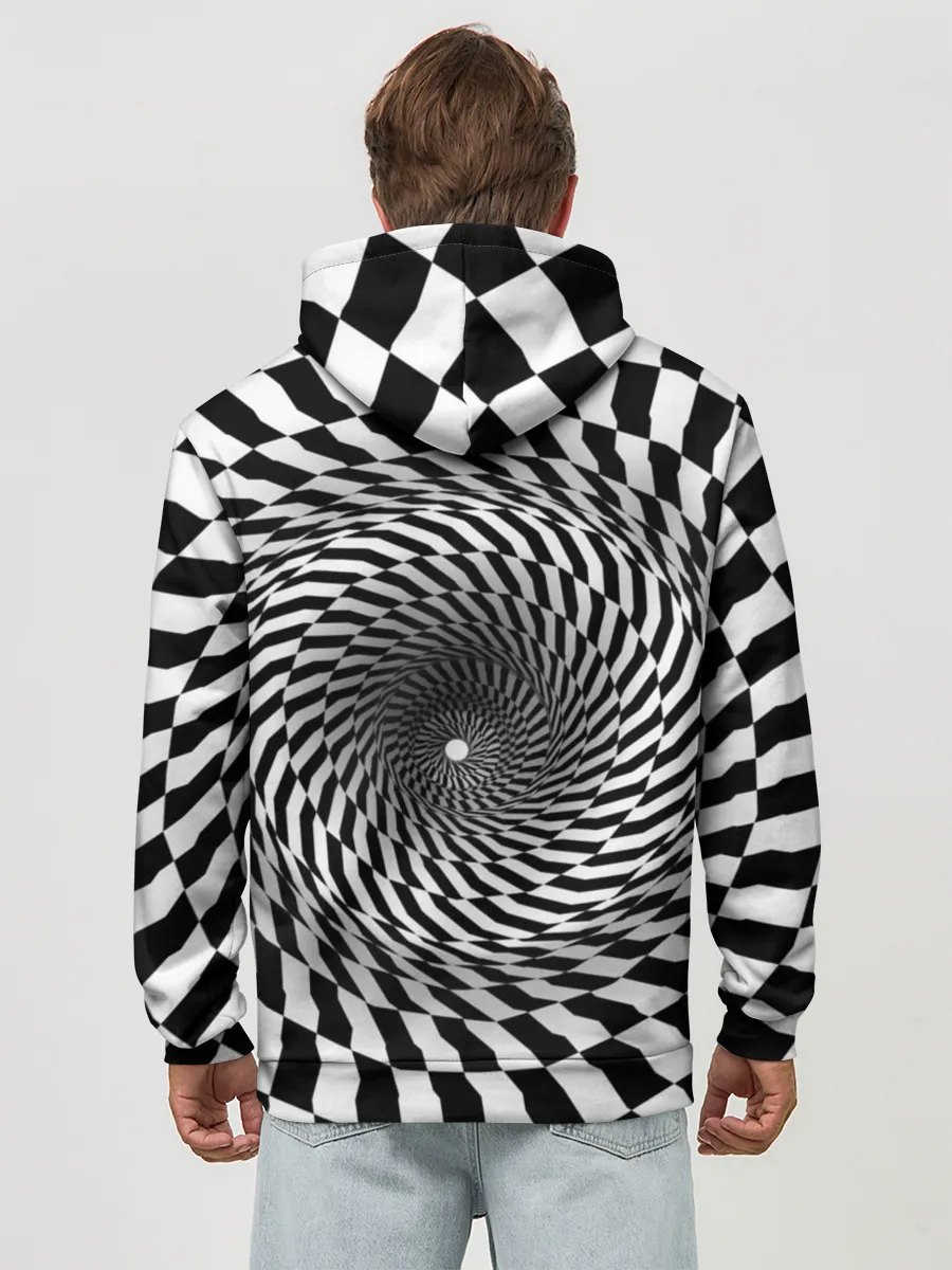 Худи мужской база хлопок / Оптические квадраты