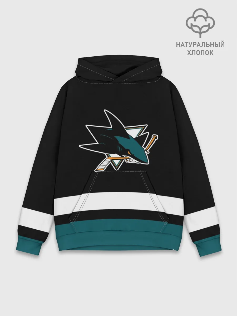 Худи мужской база хлопок / Сан-Хосе Шаркс