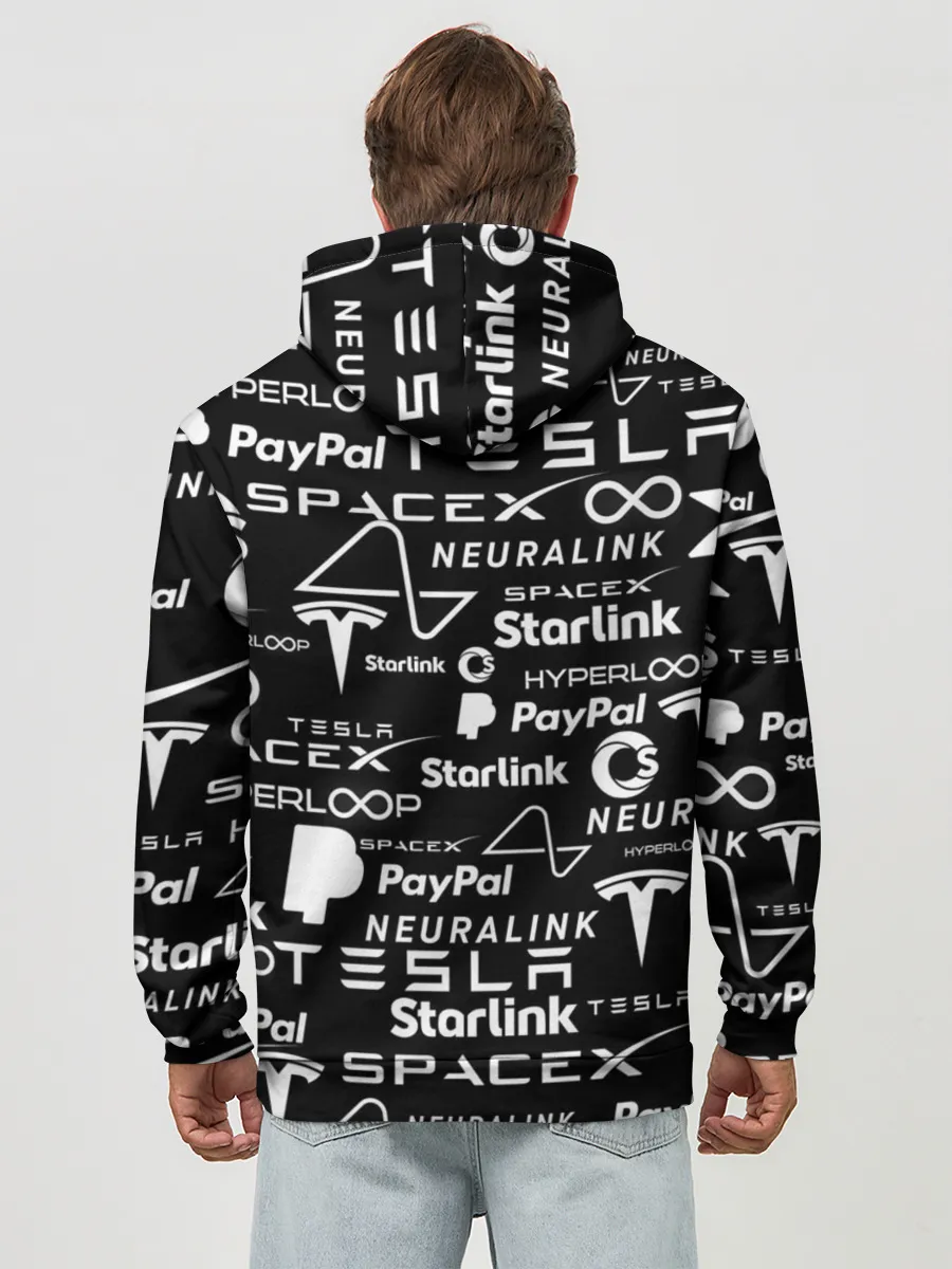 Худи мужской база хлопок / ЛОГОТИПЫ ПРОЕКТОВ ИЛОНА МАСКА.