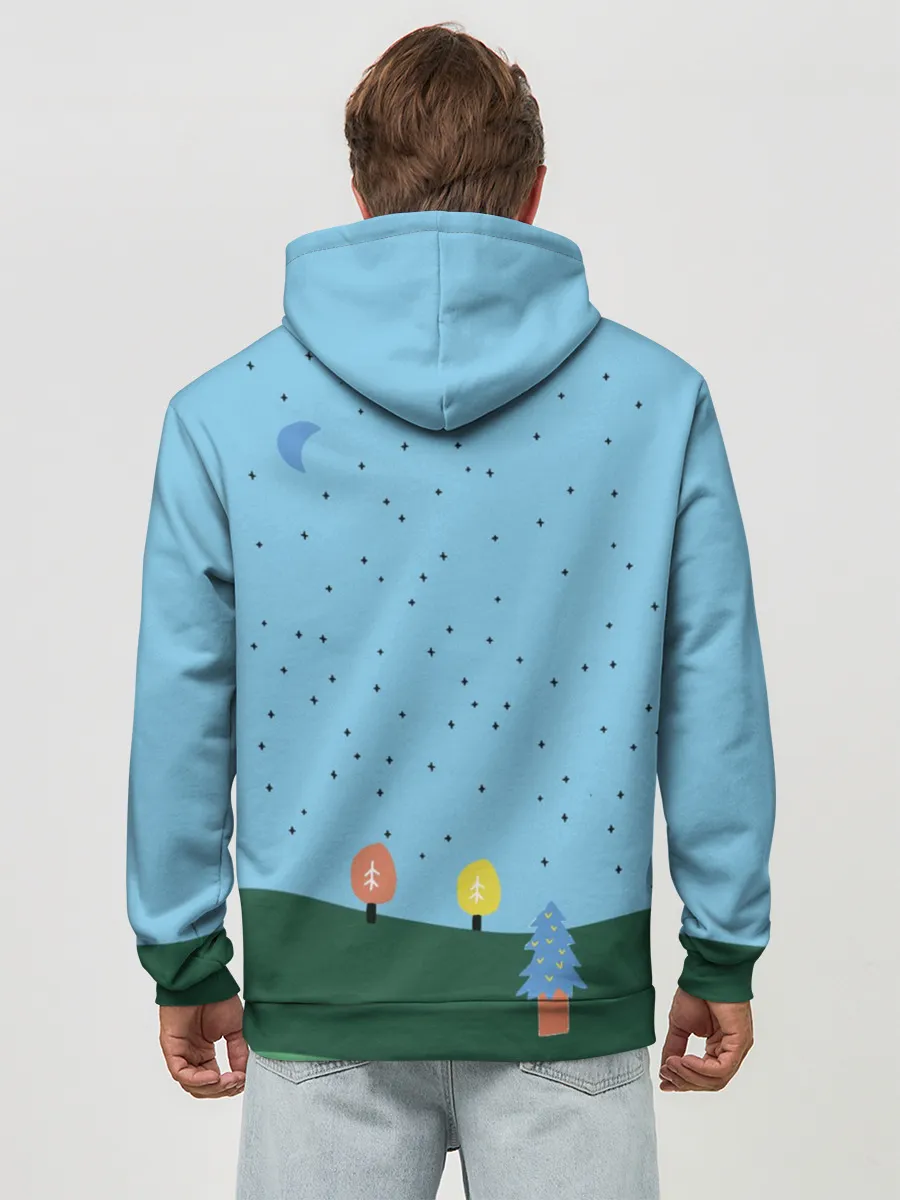 Худи мужской база хлопок / Время приключений Ёлка