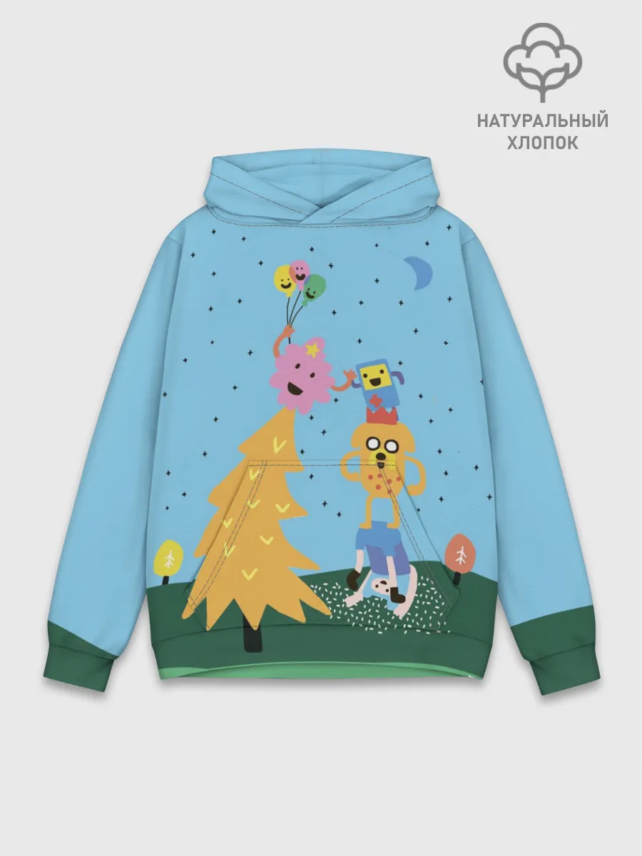 Худи мужской база хлопок / Время приключений Ёлка