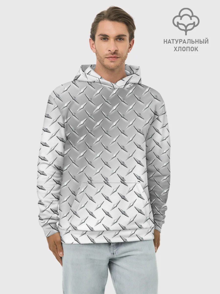 Худи мужской база хлопок / Рифлёный металл