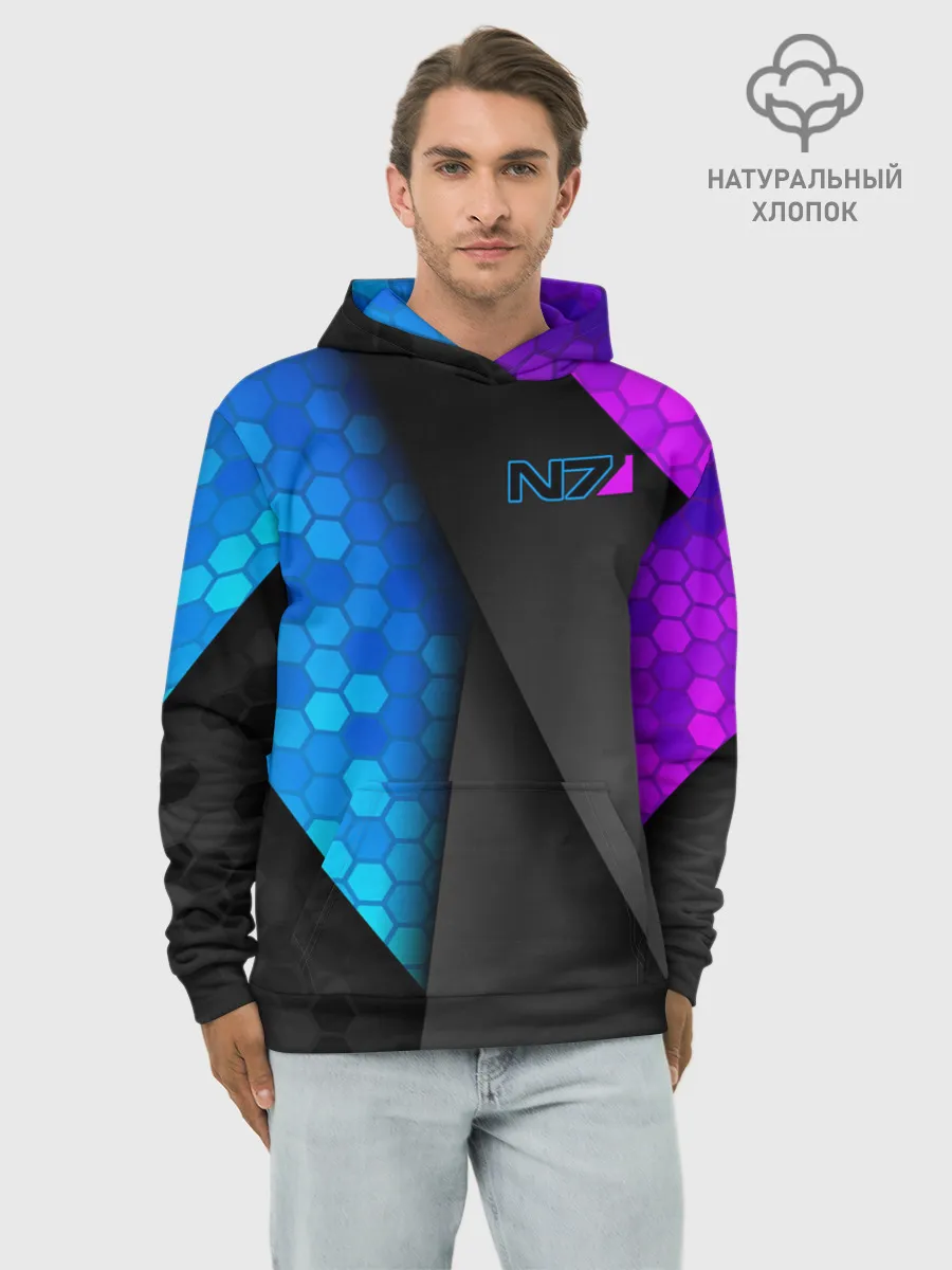 Худи мужской база хлопок / Mass Effect N7