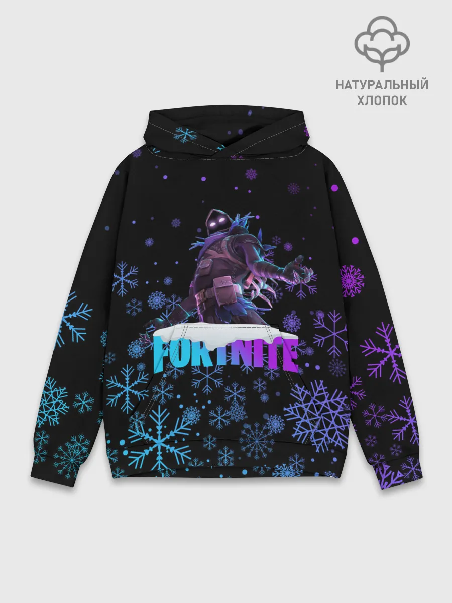 Худи мужской база хлопок / FORTNITE НОВОГОДНИЙ.