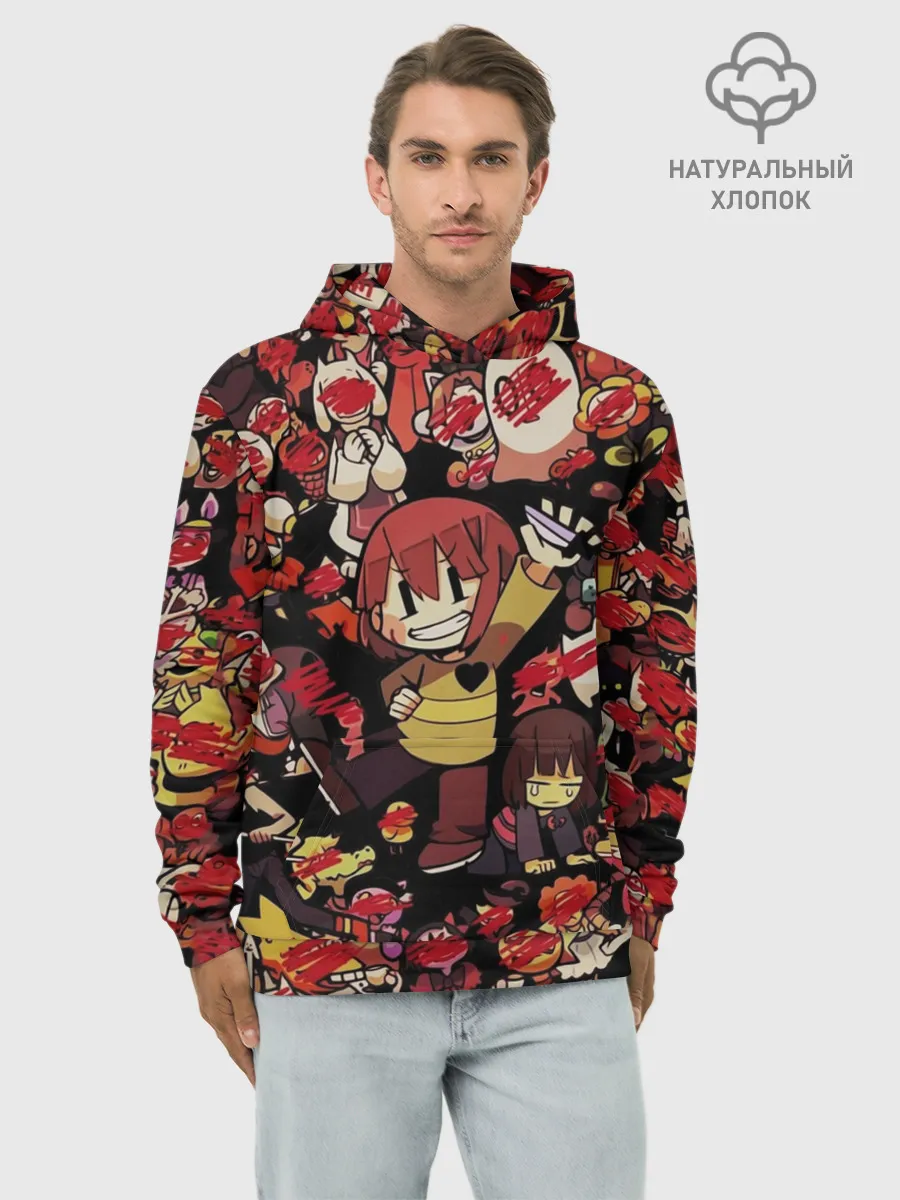 Худи мужской база хлопок / UNDERTALE CHARA