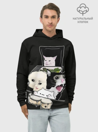 Худи мужской база хлопок / woman yelling at cat