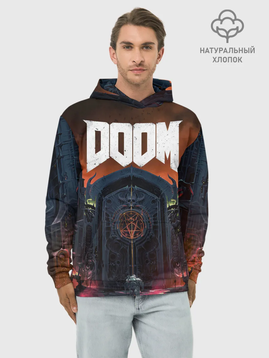 Худи мужской база хлопок / DOOM - Hellgate