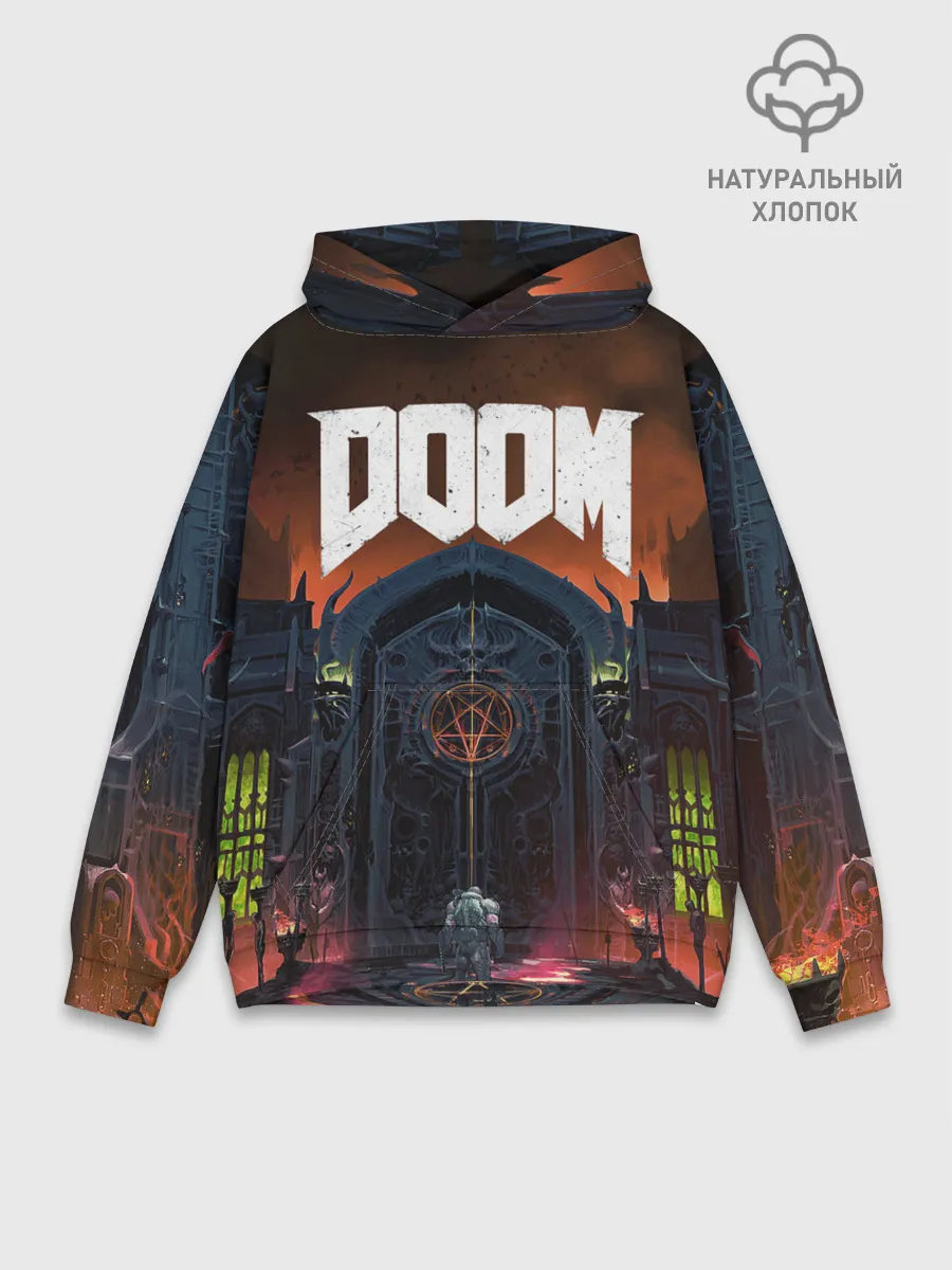 Худи мужской база хлопок / DOOM - Hellgate