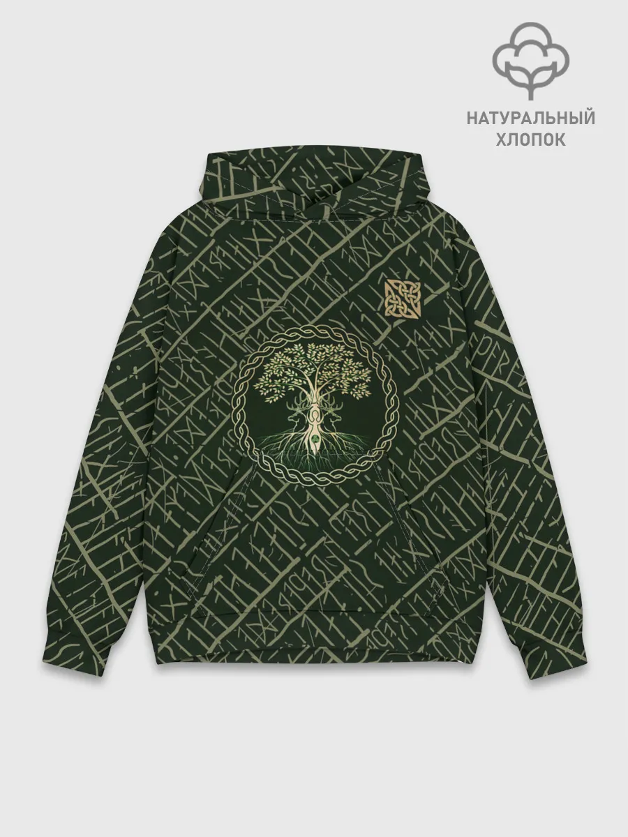 Худи мужской база хлопок / Дерево жизни
