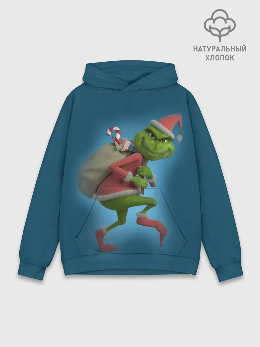 Худи мужской база хлопок / Гринч