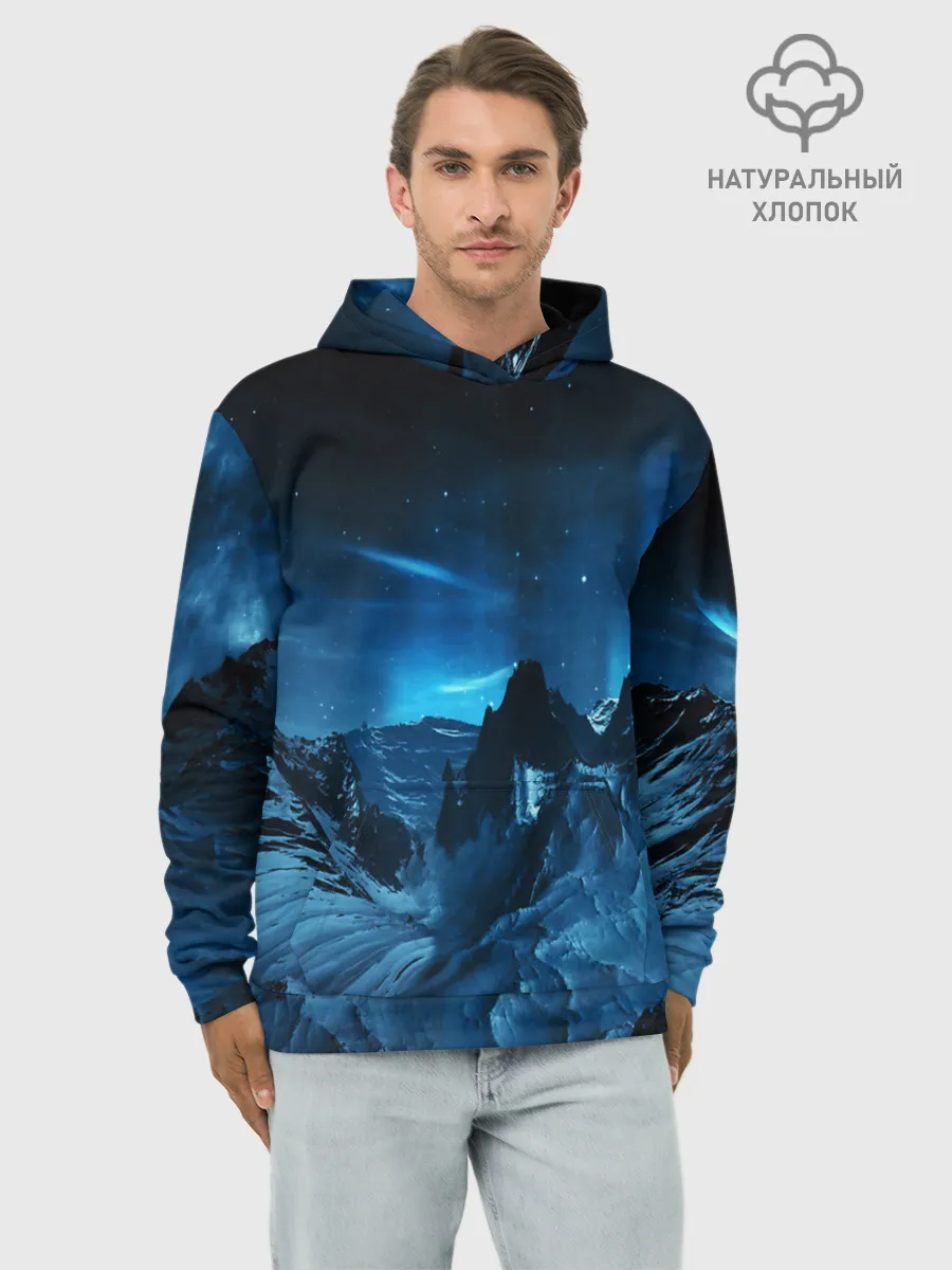 Худи мужской база хлопок / Северное сияние