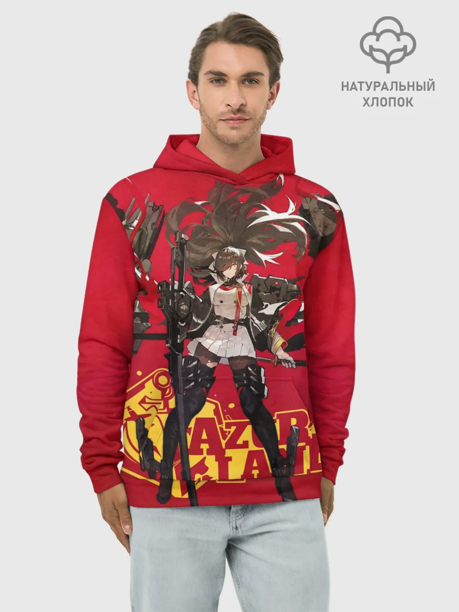 Худи мужской база хлопок / Азур Лейн ленты