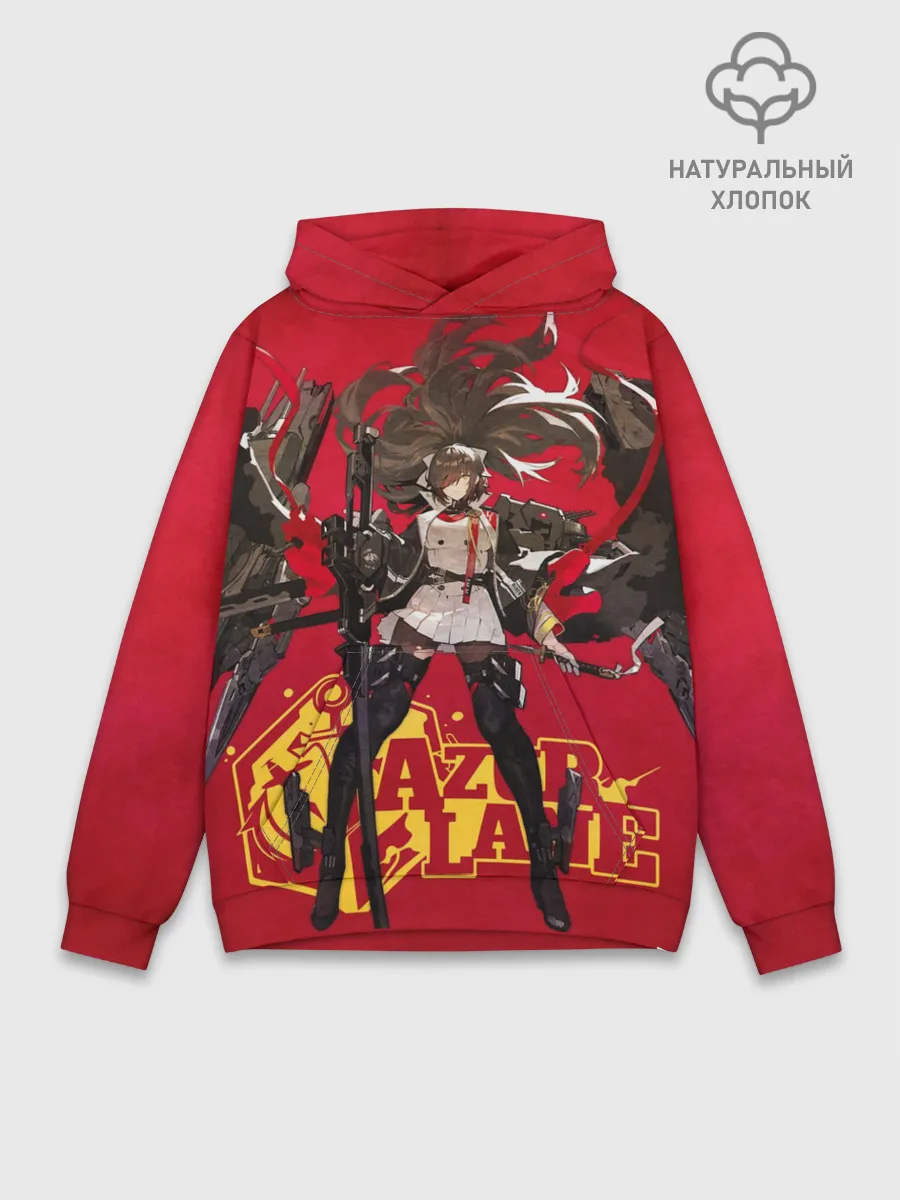 Худи мужской база хлопок / Азур Лейн ленты