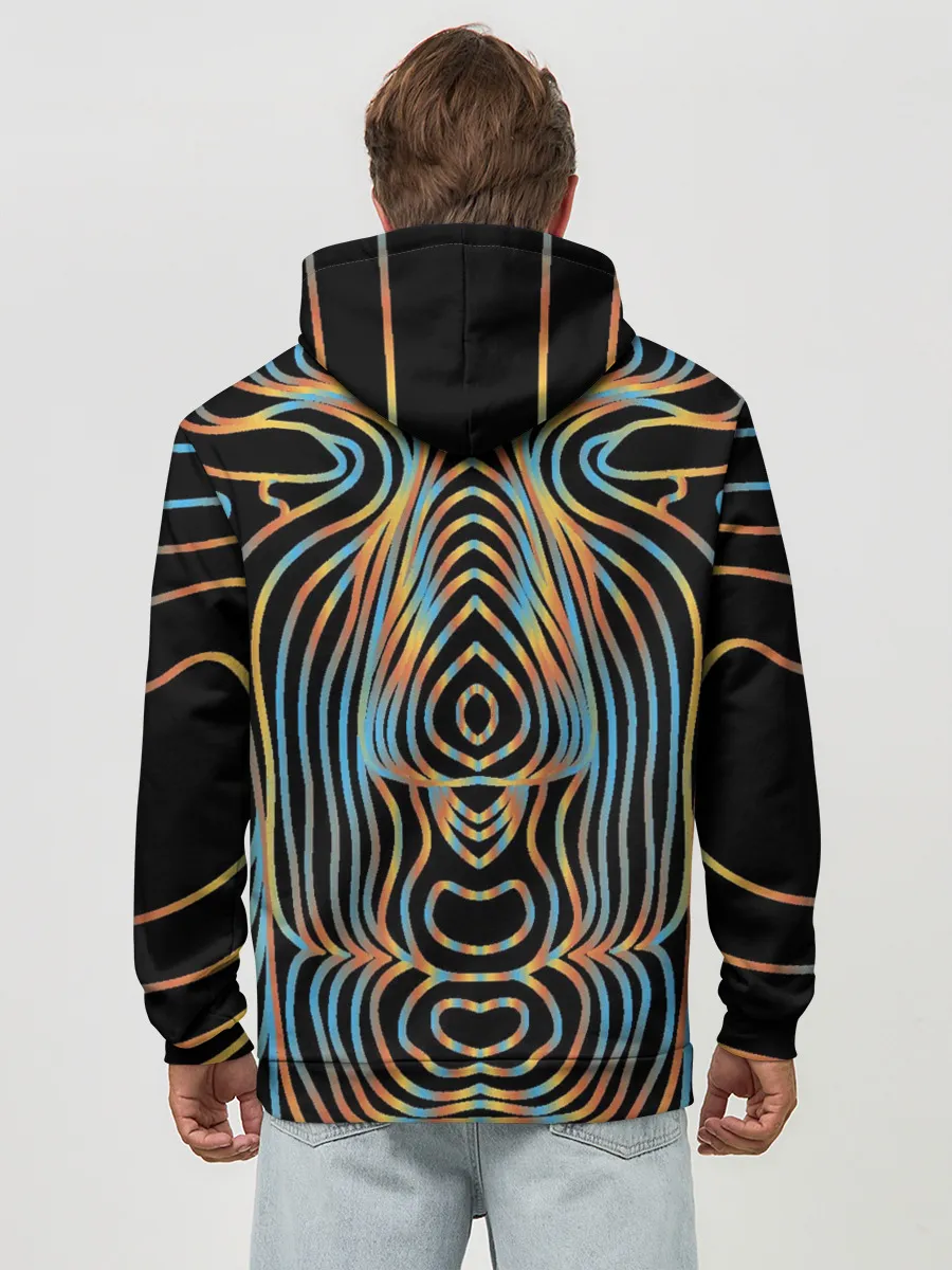 Худи мужской база хлопок / Неоновое свечение