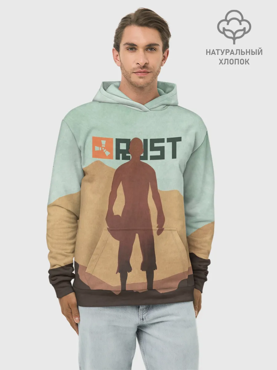 Худи мужской база хлопок / Rust