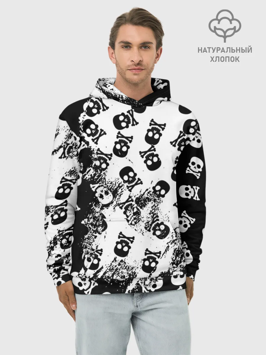 Худи мужской база хлопок / Черепа