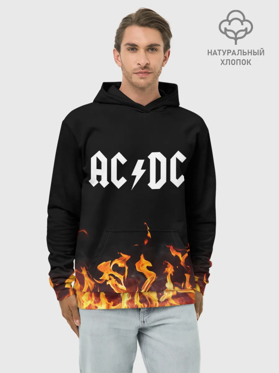 Худи мужской база хлопок / AC DC