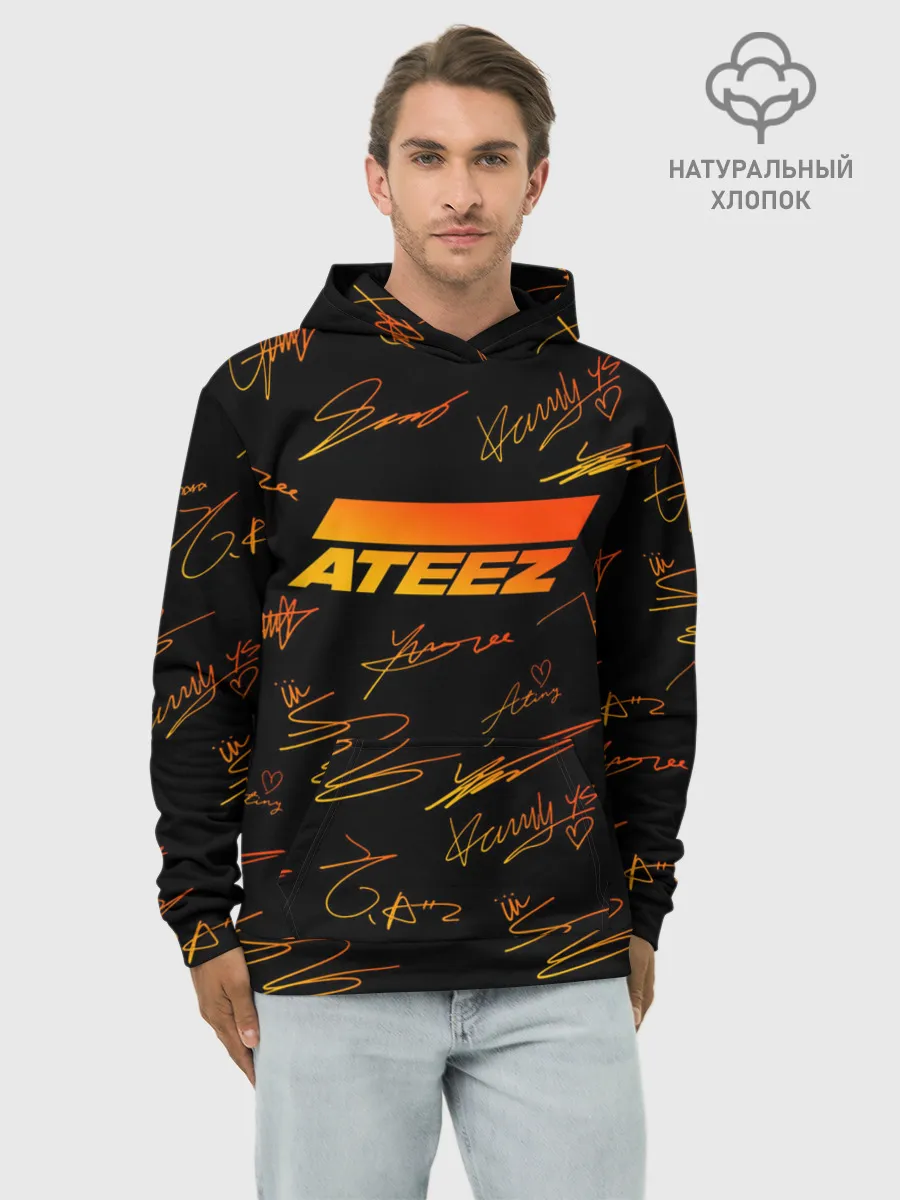 Худи мужской база хлопок / ATEEZ АВТОГРАФЫ