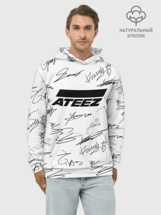 Худи мужской база хлопок / ATEEZ АВТОГРАФЫ