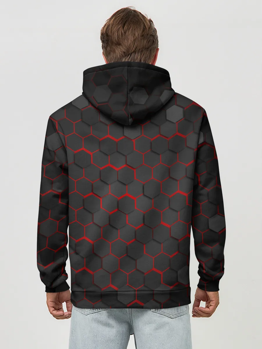 Худи мужской база хлопок / OCTAGON красный